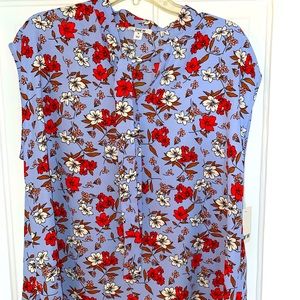 Bar III Hydrangea Multi Tie Blouse Sz 1X Created for Macys